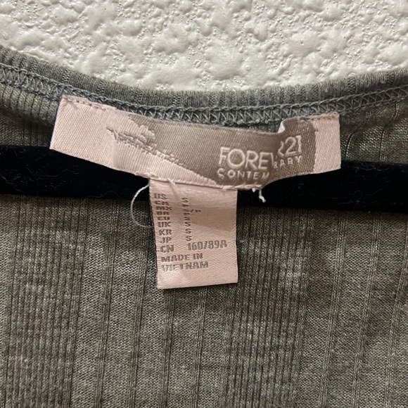 Dark Army Green side zip tank top - Picture 3 of 4